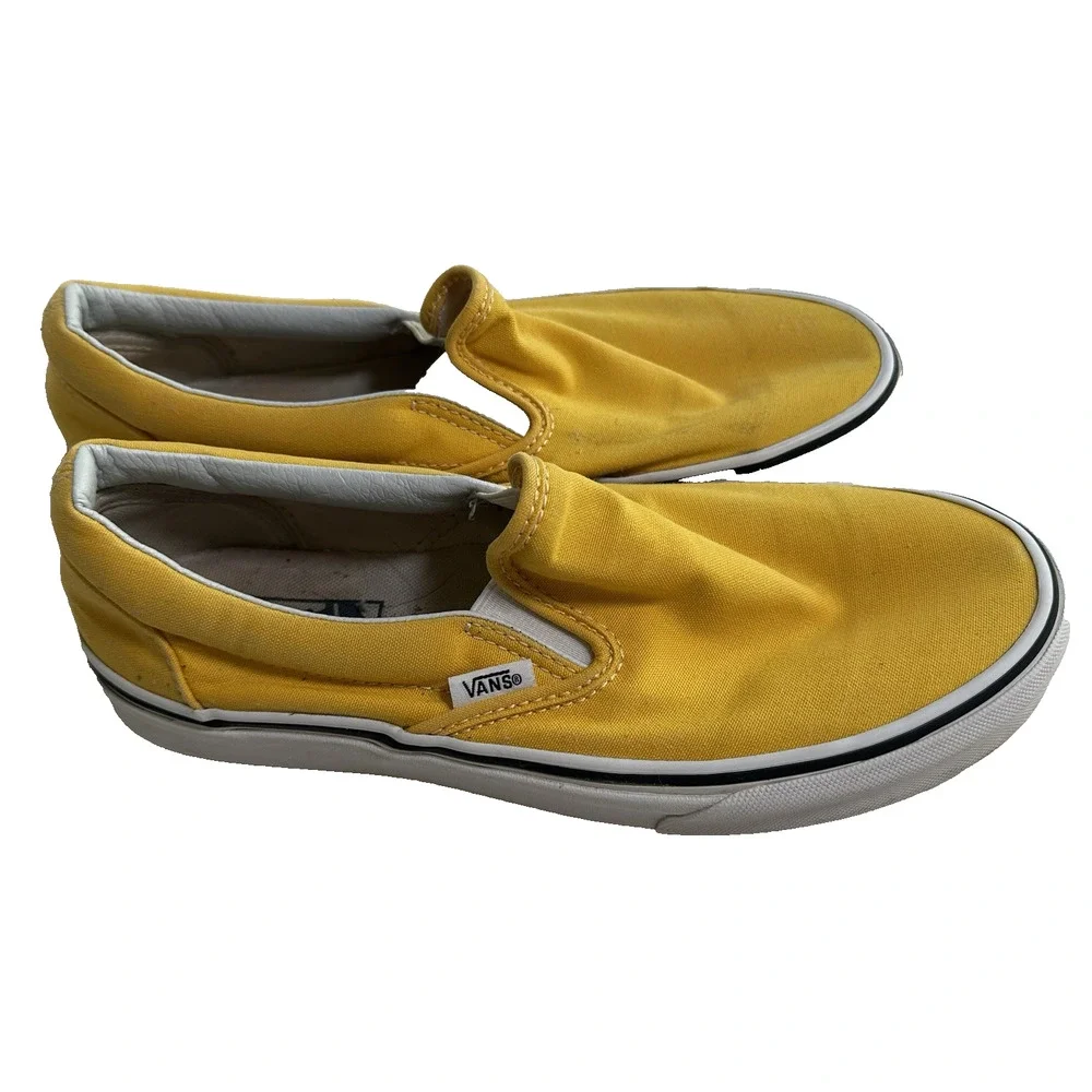 Vans Classic Slip-on Solid Yellow Shoes Sz men's 6.5 /Wo 8 Skate Sneakers Surf